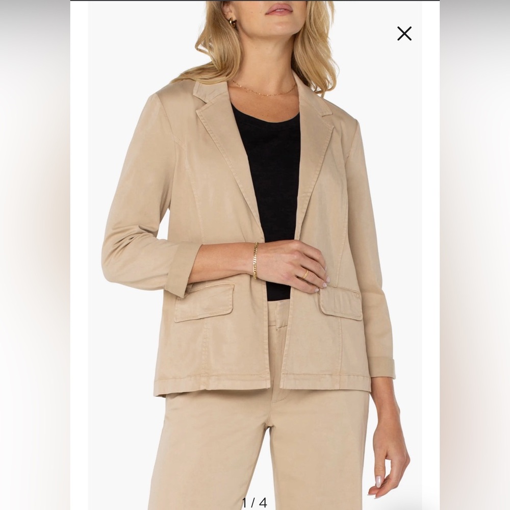 Liverpool Fitted Open Front Twill Blazer - Picture 9 of 16